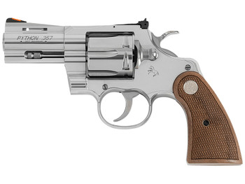 Colt Mfg PYTHONSP2WCTS Python 357 Mag/38 Special 6 Shot 2.50" Stainless Recessed Target/Vent Rib Barrel, Stainless Cylinder & Frame, Walnut w/Colt Medallion Grip