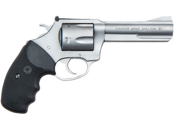 Charter Arms 73542 Mag Pug Target Large 357 Mag, 5 Shot 4.20" Matte Stainless Steel Barrel, Cylinder & Frame w/Black Finger Grooved Rubber Grip