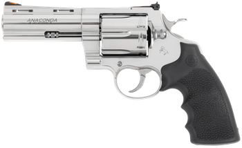 Colt Mfg ANACONDASP4RTS Anaconda  44 Mag 6 Shot 4.25" Stainless Barrel, Cylinder & Frame, Black Hogue Rubber w/Finger Grooves Grip                                                                      
