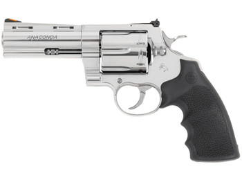 Colt Mfg ANACONDASP4RTS Anaconda 44 Mag 6 Shot 4.25" Stainless Barrel, Cylinder & Frame, Black Hogue Rubber w/Finger Grooves Grip
