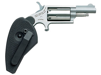 North American Arms 22MCHG Mini-Revolver 22 LR/22 WMR 5 Shot 1.63" Stainless Steel Barrel, Frame & Cylinder, Black Synthetic Holster Grip, Exposed Hammer