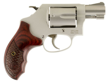 Smith & Wesson 170349 Model 637 Performance Center Enhanced Action 38 S&W Spl +P 5 Shot 1.88" Stainless Steel Barrel/Cylinder, Matte Silver Aluminum Alloy J-Frame, Custom Wood Grip, Internal Lock