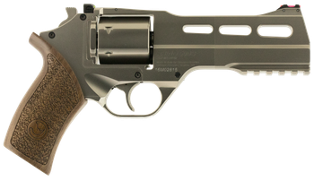Chiappa Firearms 340223 Rhino 50DS Medium Frame 357 Mag 6 Shot, 5" Nickel-Plated Steel Vent Rib Barrel & Cylinder, Nickel-Plated Aluminum Frame, Walnut Grip, Exposed Hammer                            