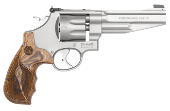 Smith & Wesson 170210 Performance Center Model 627 357 Mag 8rd 5" Stainless Steel Barrel & Cylinder Matte Silver Stainless Steel Frame with Wood Grip Includes Synthetic Grip                           