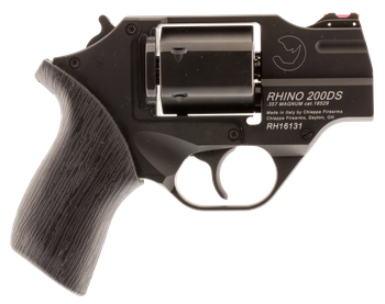 Chiappa Firearms CF340216 Rhino 200DS Small Frame 357 Mag 6 Shot, 2" Black Anodized Steel Barrel, Blued Steel Cylinder, Black Anodized Aluminum Frame, Black Rubber Grip, Concealed Hammer              