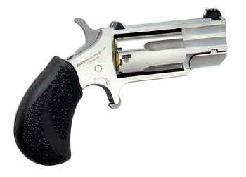 North American Arms PUGT Pug  22 WMR 5 Shot 1" Stainless Steel Barrel, Frame & Cylinder, Black Pebbled Rubber Grip, Exposed Hammer                                                                      
