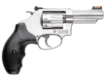 Smith & Wesson 162634 Model 63 22 LR 8 Shot 3" Stainless Steel Barrel, Satin Stainless Steel J-Frame, Hi-Viz Fiber Optic Red Front/Adjustable Rear Sight