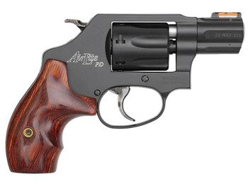 Smith & Wesson 160228 Model 351 Personal Defense 22 WMR 7 Shot 1.88" Black Stainless Steel Barrel, Black Aluminum Cylinder & J Frame, HiViz Fiber Optic Orange Front Sight