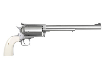 Magnum Research BFR4570B BFR Long Cylinder Extra Large 45-70 Gov 5 Shot 10" Brushed Stainless Steel Barrel, Cylinder & Frame, Bisley White Laminate Grip, Exposed Hammer