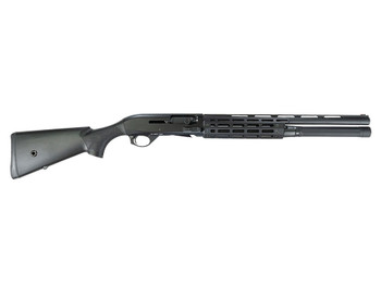MAC 21000182 Agency Tradesman 2 12 Gauge Semi-Auto 5+1 18.50" Black Chromate Ported Vent Rib Barrel, Black Anodized Picatinny Rail Receiver, Fixed Black Synthetic Stock