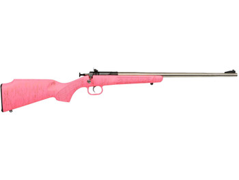 Crickett KSA2441 Gen2 Youth 22 LR 1rd 16.13" Stainless Single Shot Barrel, Stainless Steel Receiver, Pink w/Gold Webbing Fixed Synthetic Stock