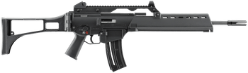 HK 81000995 G36  22 LR 10+1 18.13" Black Barrel w/Flash Suppressor, Black Receiver w/Picatinny Rail, Black Folding Synthetic Stock, Black Polymer Grip                                                  