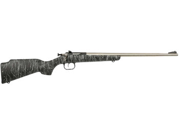 Crickett KSA2444 Gen2 Youth 22 LR 1rd 16.13" Stainless Single Shot Barrel, Stainless Steel Receiver, Black w/White Webbing Fixed Synthetic Stock
