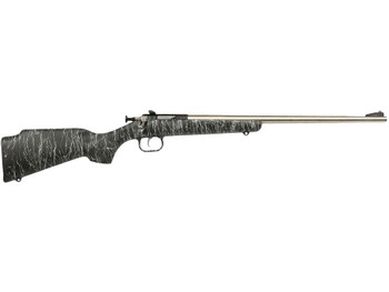 Crickett KSA2444 Gen2 Youth 22 LR 1rd 16.13" Stainless Single Shot Barrel, Stainless Steel Receiver, Black w/White Webbing Fixed Synthetic Stock