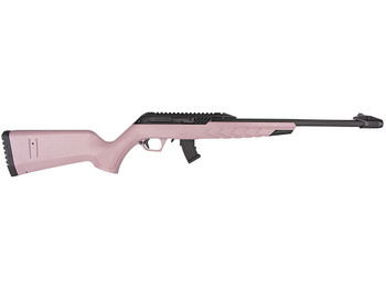 Derya Firearms TM22.STAN.PINK.18 TM22 Standard Full Size 22 LR 10+1 18" Black Target Barrel, Black Anodized Aluminum Receiver w/Picatinny Rail, Pink Adjustable Polymer Stock