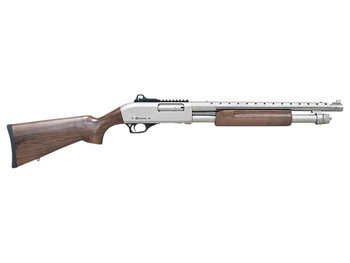 Citadel FRMN2020NKL Mariner Full Size 20 Gauge Pump 3" 4+1 18.50" Nickel Finished Heat Shield Barrel, Nickel Finished Aluminum Receiver w/Picatinny Rail, Black Fixed Walnut Stock