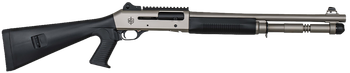 MAC 21000153 1014 Marine 12 Gauge 3" 5+1 18.50", Electroless Nickel Barrel/Rec, Synthetic Furniture, Fixed Pistol Grip Stock, Ghost Ring Sight, Optics Mount, 3 Chokes                                  