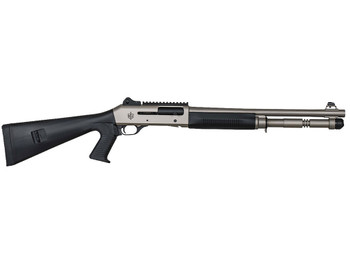 MAC 21000153 1014 Marine 12 Gauge 3" 5+1 18.50", Electroless Nickel Barrel/Rec, Synthetic Furniture, Fixed Pistol Grip Stock, Ghost Ring Sight, Optics Mount, 3 Chokes