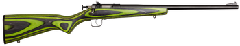 Crickett KSA2231 Youth  22 LR 1rd 16.12" Blued Barrel & Receiver, Fixed Front/Adjustable Rear Peep Sights, Green/Black Laminate Stock w/11.5" LOP, Rebounding Firing Pin Safety                         