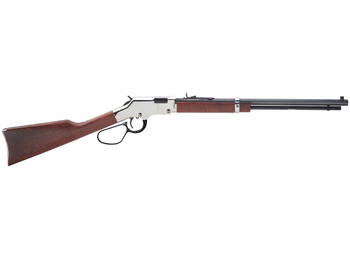 Henry H004SL Golden Boy Silver Large Loop Full Size 22 S/L/LR 20" Blued Octagon Barrel, Nickel-Plated Steel Drilled & Tapped Receiver, American Walnut Fixed Stock, Right Hand