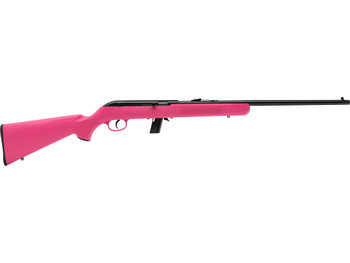 Savage Arms 40218 64 F Full Size 22 LR 10+1 21" Matte Black Carbon Steel Barrel, Matte Black Grooved Carbon Steel Receiver, Pink Fixed Synthetic Stock, Right Hand