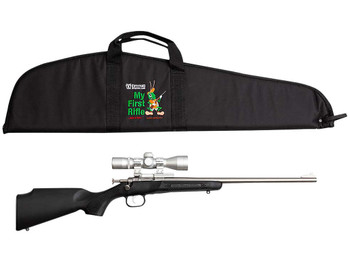 Crickett KSA2245BSC My First Rifle Package 22 S/L/LR Single Shot 16.10" Stainless Steel Barrel & Receiver, Black Synthetic Fixed Stock, 4x32 Scope
