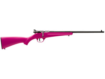 Savage Arms 13780 Rascal Youth 22 LR 1rd 16.13" Matte Black Sporter Barrel, Matte Black Carbon Steel Receiver, Pink Fixed Synthetic Stock, Right Hand