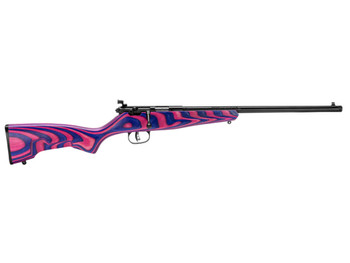 Savage Arms 13797 Rascal Youth 22 LR 1rd 16.12" Matte Blued Barrel, Matte Blued Carbon Steel Receiver, Boyd's Minimalist Pink & Purple Hybrid Laminate Stock, Right Hand