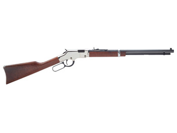 Henry H004S Golden Boy Silver 22 Short, 22 Long or 22 LR Caliber with 16 LR/21 Short Capacity, 20" Blued Barrel, Nickel-Plated Metal Finish & American Walnut Stock Right Hand (Full Size)