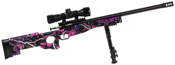Crickett KSA2148 Precision Package Youth 22 LR 1rd 16.12" Threaded Bull Barrel w/Muzzle Brake, Adjustable Cheek Comb Muddy Girl Synthetic Stock, 10 3/8"-11 1/8" LOP, Integrated Buttstock & Forend Cric