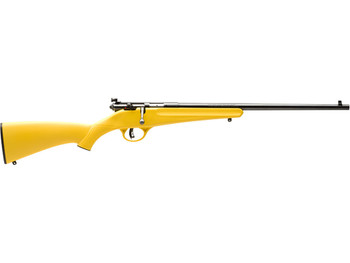 Savage Arms 13805 Rascal Youth 22 LR 1rd 16.13" Matte Black Sporter Barrel, Matte Black Carbon Steel Receiver, Yellow Fixed Synthetic Stock, Right Hand