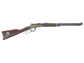 Henry H004TT Golden Boy Trucker's Tribute 22 Short, 22 Long or 22 LR Caliber with 16 LR/21 Short Capacity, 20" Blued Barrel, Nickel-Plated Metal Finish & American Walnut Stock Right Hand (Full Size)