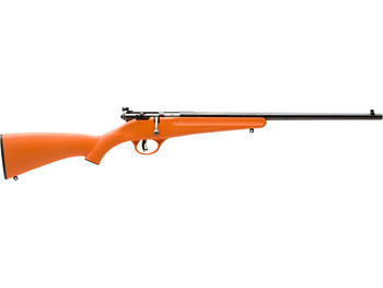 Savage Arms 13810 Rascal Youth 22 LR 1rd 16.13" Matte Black Sporter Barrel, Matte Black Carbon Steel Receiver, Orange Fixed Synthetic Stock, Right Hand