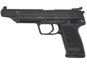 HK 81000368 USP V1 Elite 45 ACP 10+1 6.02" Stainless Stainless Steel Barrel, Black Long/Serrated Steel Slide, Black Polymer Frame, Black Polymer Grip