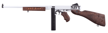 Thompson TM1C5 Navy 250th Anniversary 45 ACP 30+1 16.50" Arctic White & Savage Stainless Cerakote Arctic Steel Barrel & Receiver, Engraved Walnut Fixed Stock, Engraved Wood Grip                       