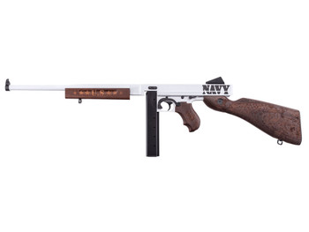 Thompson TM1C5 Navy 250th Anniversary 45 ACP 30+1 16.50" Arctic White & Savage Stainless Cerakote Arctic Steel Barrel & Receiver, Engraved Walnut Fixed Stock, Engraved Wood Grip
