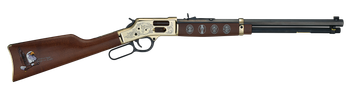 Henry H006GES2 Eagle Scout Centennial Tribute 2nd Edition 44 Special/44 Mag 10+1 20" Blued Octagon Barrel, Polished Brass w/Nickel Plating Drilled & Tapped Receiver, American Walnut Straight Stock    