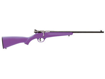 Savage Arms 13783 Rascal Youth 22 LR 1rd 16.13" Matte Black Sporter Barrel, Matte Black Carbon Steel Receiver, Purple Fixed Synthetic Stock, Right Hand
