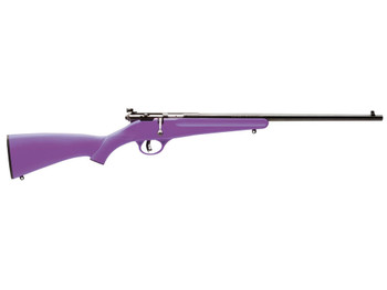 Savage Arms 13783 Rascal Youth 22 LR 1rd 16.13" Matte Black Sporter Barrel, Matte Black Carbon Steel Receiver, Purple Fixed Synthetic Stock, Right Hand