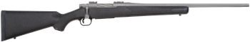 Mossberg 28005 Patriot  243 Win 5+1 22" Stainless Cerakote Fluted Barrel, Stainless Cerakote Receiver Drilled & Tapped, Black Fixed Synthetic Stock, Right Hand                                         