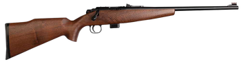 Crickett KSA20411 Model 722 Sporter Compact Youth 22 LR 7+1 16.25" Blued Barrel & Receiver, Fixed Front/Adjustable Rear Sights, Walnut Stock w/13.5" LOP, Rebounding Firing Pin Safety                  
