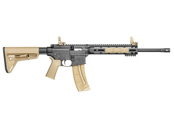 Smith & Wesson 10210 M&P 15-22 Sport 22 LR 25+1 16.50" Carbon Steel Barrel, Black Metal Finish, Adjustable Magpul MOE SL Flat Dark Earth Stock, Magpul Folding MBUS Sights, Magpul M-Lok Mounting System