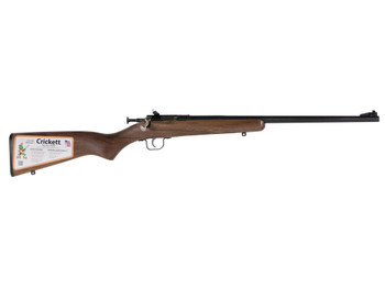 Crickett KSA2338 Youth 22 WMR 1rd 16.12" Barrel & Receiver, Fixed Front/Adjustable Rear Peep Sights, Walnut Stock w/11.5" LOP, Rebounding Firing Pin Safety