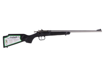 Crickett KSA2295 Youth 22 WMR 1rd 16.12" Blued Barrel & Receiver, Fixed Front/Adjustable Rear Peep Sights, Black Synthetic Stock w/11.5" LOP, Rebounding Firing Pin Safety