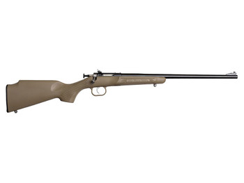 Crickett KSA2235 Youth 22 LR 1rd 16.12" Blued Barrel & Receiver, Fixed Front/Adjustable Rear Peep Sights, Desert Tan Synthetic Stock w/11.5" LOP, Rebounding Firing Pin Safety