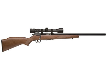 Savage Arms 96222 93R17 GVXP w/Optic Full Size 17 HMR 5+1 21" Matte Black Heavy Varmint Barrel, Matte Black Drilled & Tapped Carbon Steel Receiver, Fixed Satin Brown Wood Stock, 3-9x40mm Duplex Scope