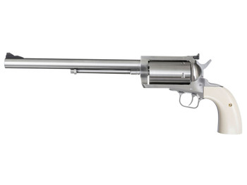 Magnum Research BFR500SW10B BFR Long Cylinder Extra Large 500 S&W Mag 5 Shot 10" Brushed Stainless Steel Barrel, Cylinder & Frame, Bisley White Laminate Grip, Exposed Hammer