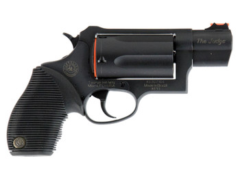 Taurus 2441031TC Judge Public Defender Small Frame 45 Colt (LC) 410 Bore 5rd 2" Matte Black Oxide Steel Barrel, Cylinder & Frame, Black Ribber Grip, Transfer Bar Safety, Exposed Hammer