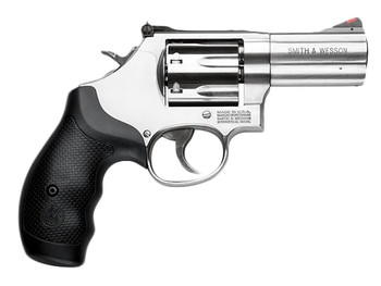 Smith & Wesson 164300 M686 Plus L-Frame 38 S&W Spl +P/357 Mag 7rd, 3" Satin Stainless Steel Barrel, Cylinder & Frame, Black Finger Groove Grip