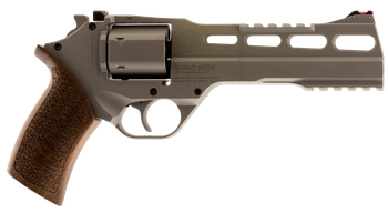 Chiappa Firearms CF340249 Rhino 60SAR *CA Compliant 357 Mag 6 Shot 6" Nickel-Plated Steel Barrel & Cylinder, Nickel-Plated Aluminum Frame & Barrel Shroud, Picatinny Rails, Walnut Grip                 